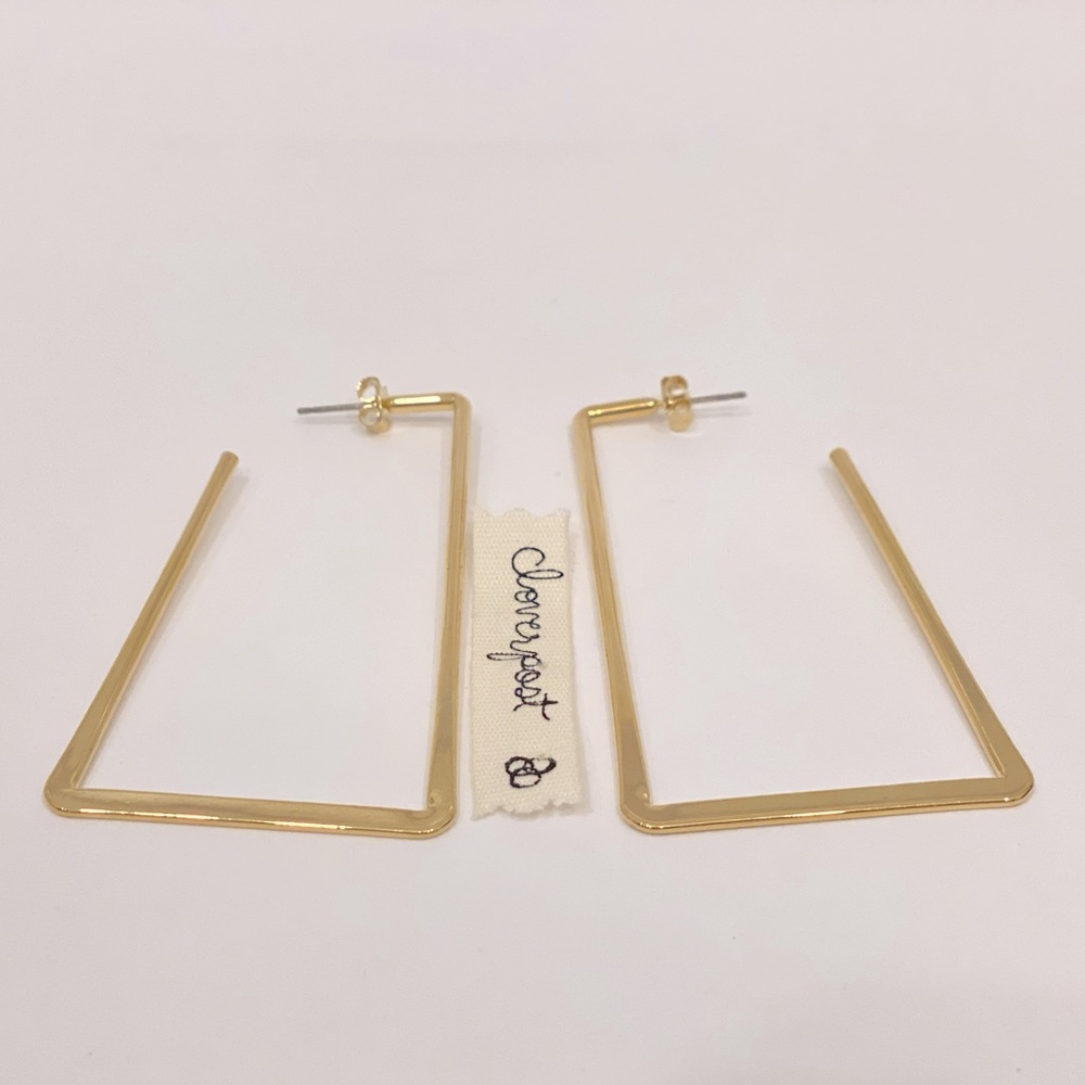 14k Gold Played Brass Hatch Earrings by Cloverpost